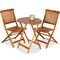 Best Choice Products 3-Piece Acacia Wood Bistro Set, Folding Patio Furniture w/ 2 Chairs, Table - Natural